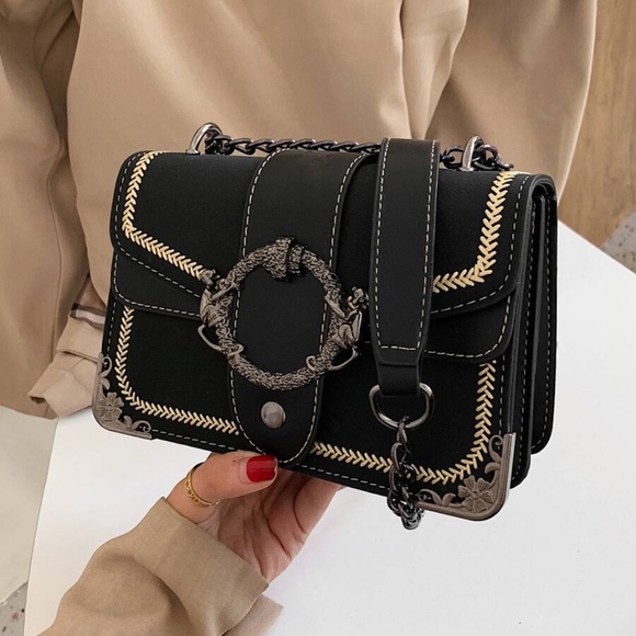 Graphite Chain Mini Floral Crossbody Black - Picture 3 of 6